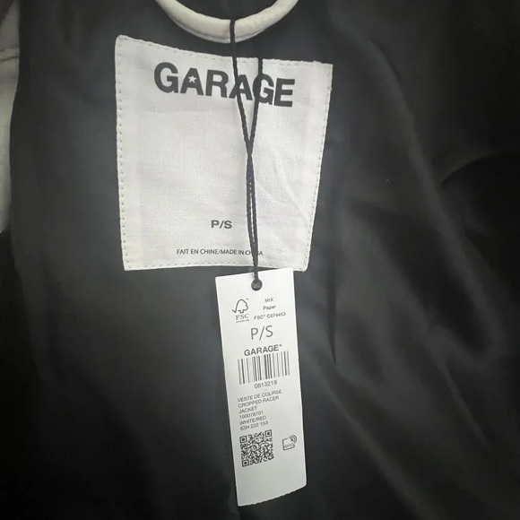 Garage Black and White Bomber Jacket NWT - Picture 3 of 7